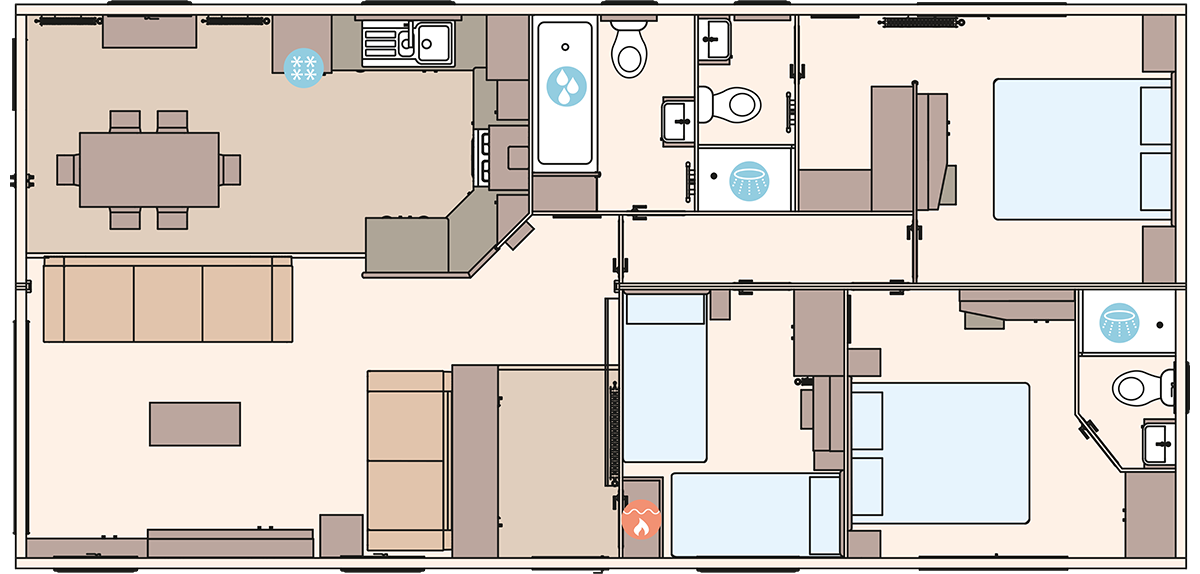 The Kielder 41ft x 20ft x 3 Bedroom Double En Suite Option floorplan