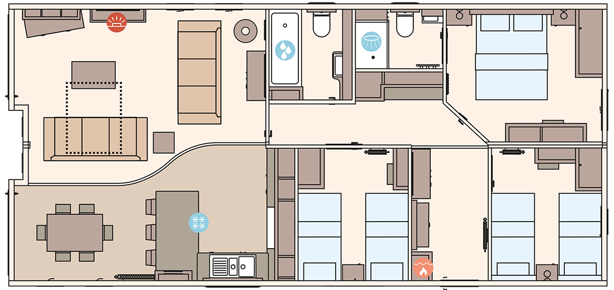 The Harrogate 42ft x 20ft x 3 Bedroom floorplan