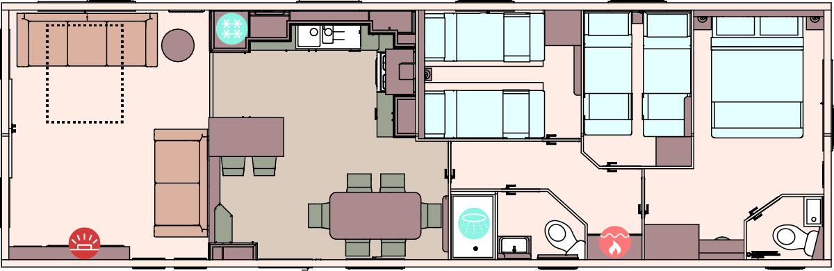 The Ingleton Residential 41ft x 13ft x 3 Bedroom floorplan