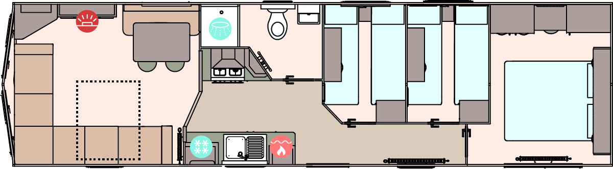 The Keswick 36ft x 10ft x 3 Bedroom  floorplan