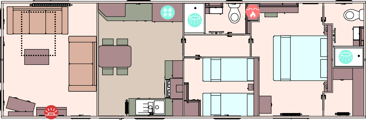 The Windermere Residential 40ft x 13ft x 2 Bedroom  floorplan