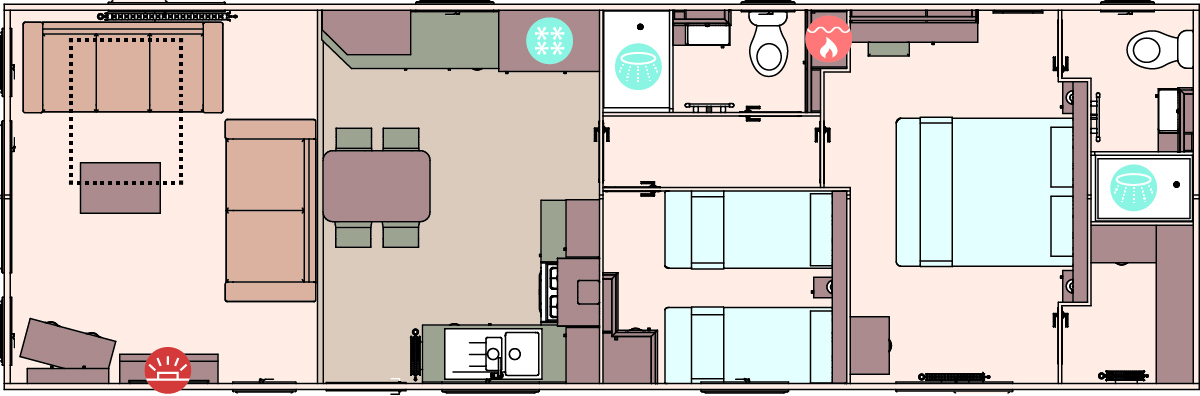 The Windermere Residential 40ft x 13ft x 2 Bedroom floorplan