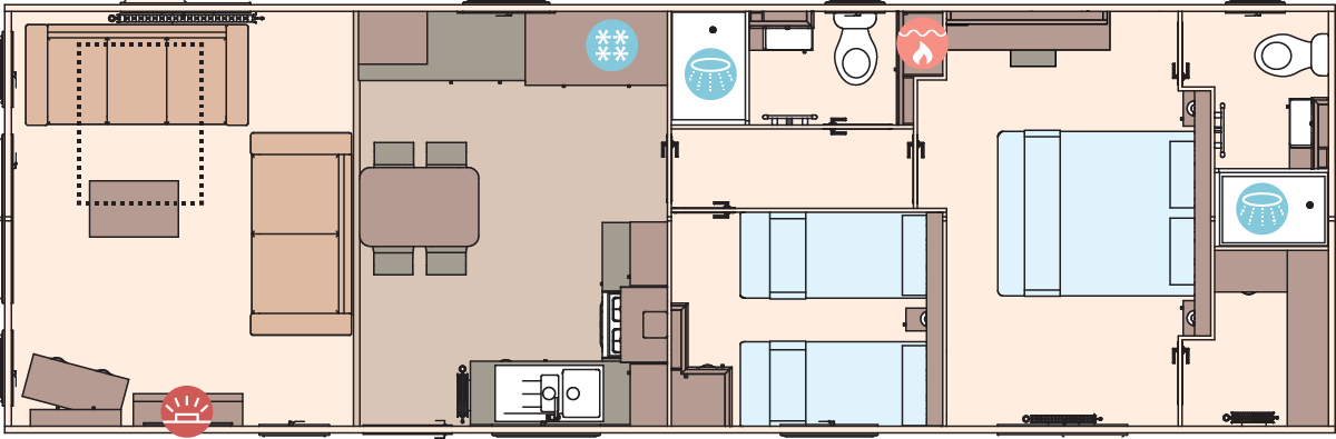 The Windermere Residential 40ft x 13ft x 2 Bedroom floorplan
