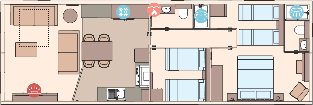 The Balmoral 43ft x 14ft x 3 Bedroom floorplan