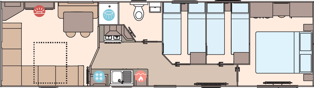 The Keswick 36ft x 10ft x 3 Bedroom  floorplan