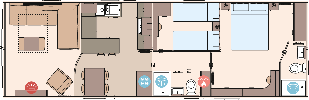 The Ingleton Residential 40ft x 13ft x 2 Bedroom floorplan
