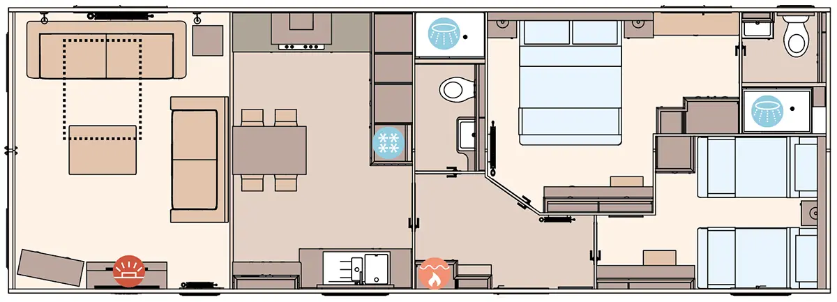 The Ambleside 2027 Premier 40ft x 14ft x 2 Bedroom  floorplan