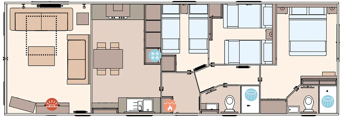 The Ambleside 2027 Premier 41ft x 14ft x 3 Bedroom  floorplan