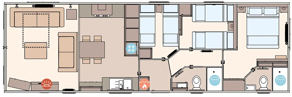 The Ambleside 2027 40ft x 13ft x 3 Bedroom floorplan