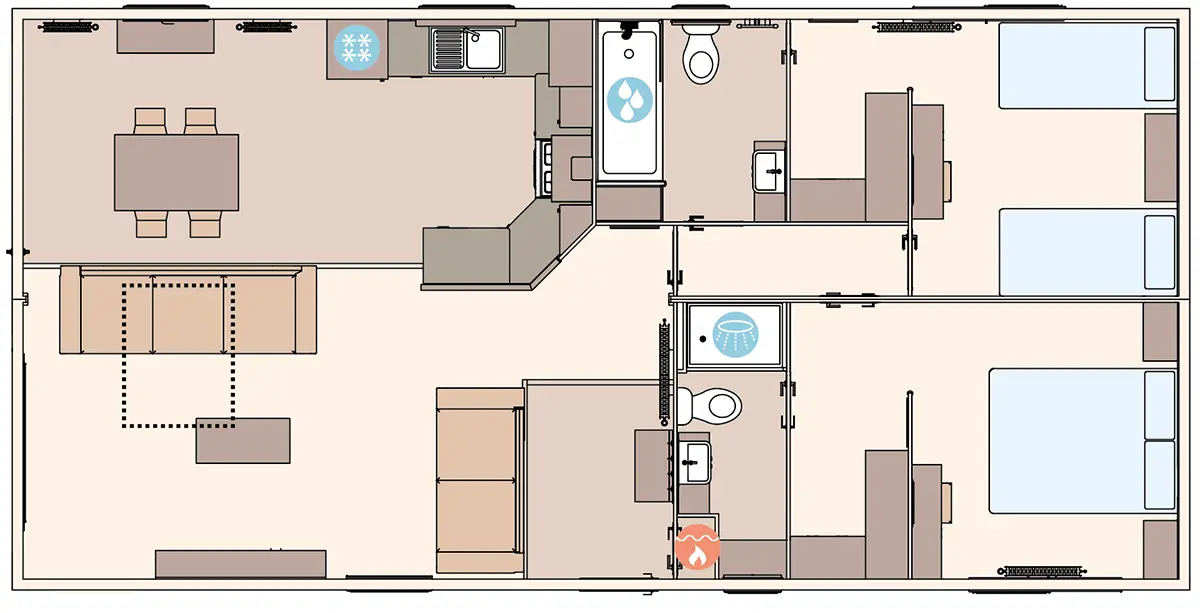 The Eden 40ft x 20ft x 2 bedroom floorplan