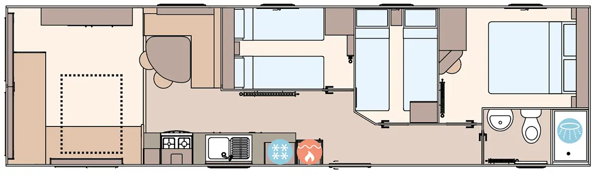 The Coworth 2027 36ft x 10ft x 3 Bedroom  floorplan