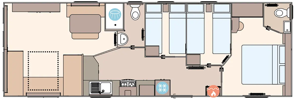 The Coworth 2027 36ft x 12ft x 3 Bedroom floorplan