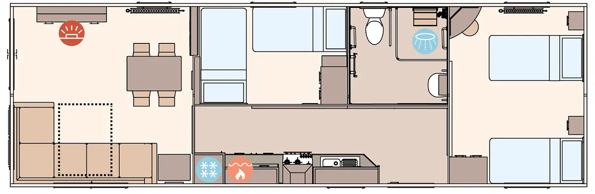The Derwent 2027 38ft x 12ft x 2 Bedroom floorplan