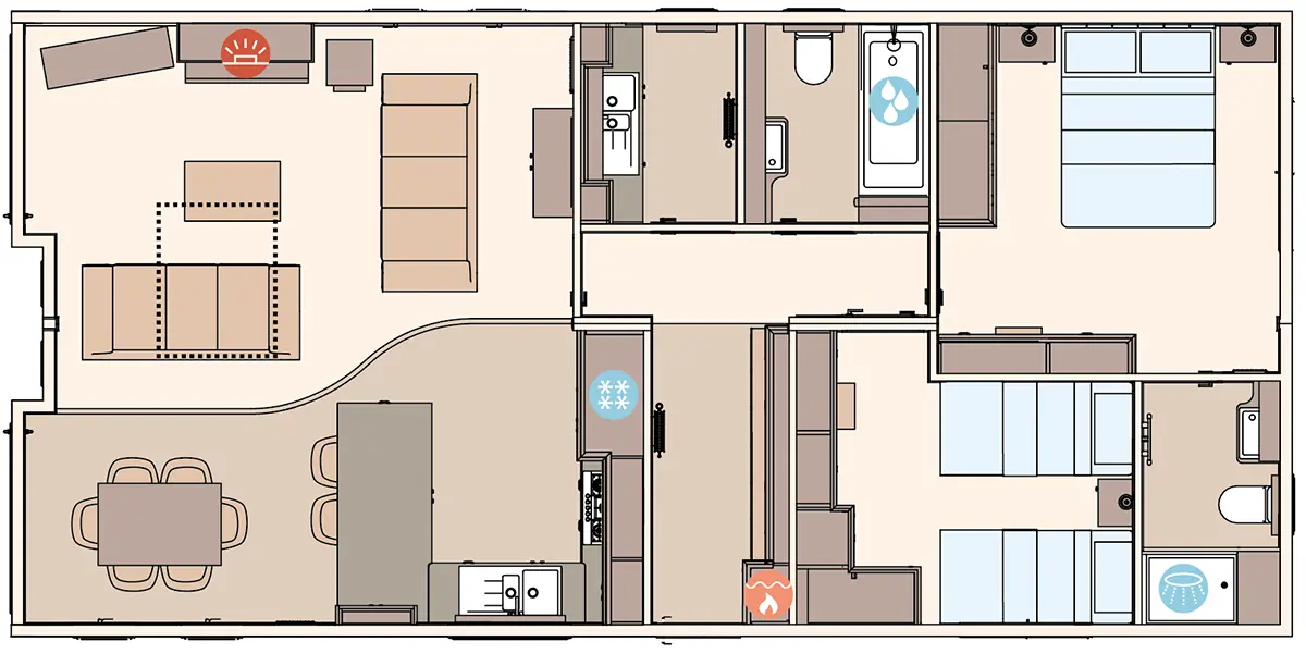 The Harrogate 2027 41ft x 20ft x 2 Bedroom floorplan