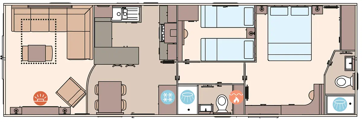 The Ingleton 2027 Residential 40ft x 13ft x 2 Bedroom floorplan