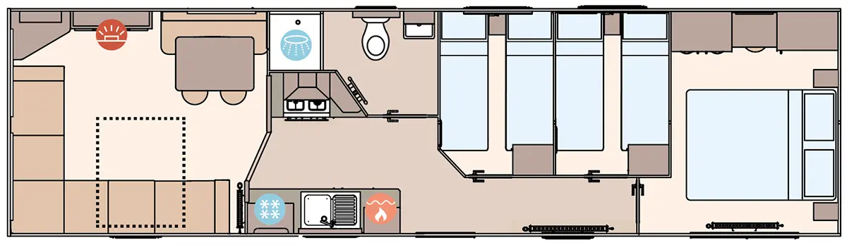 The Keswick 2027 36ft x 10ft x 3 Bedroom  floorplan