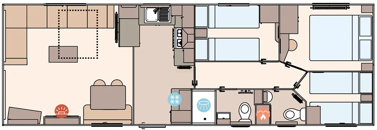 The Keswick 2027 36ft x 12ft x 3 Bedroom  floorplan