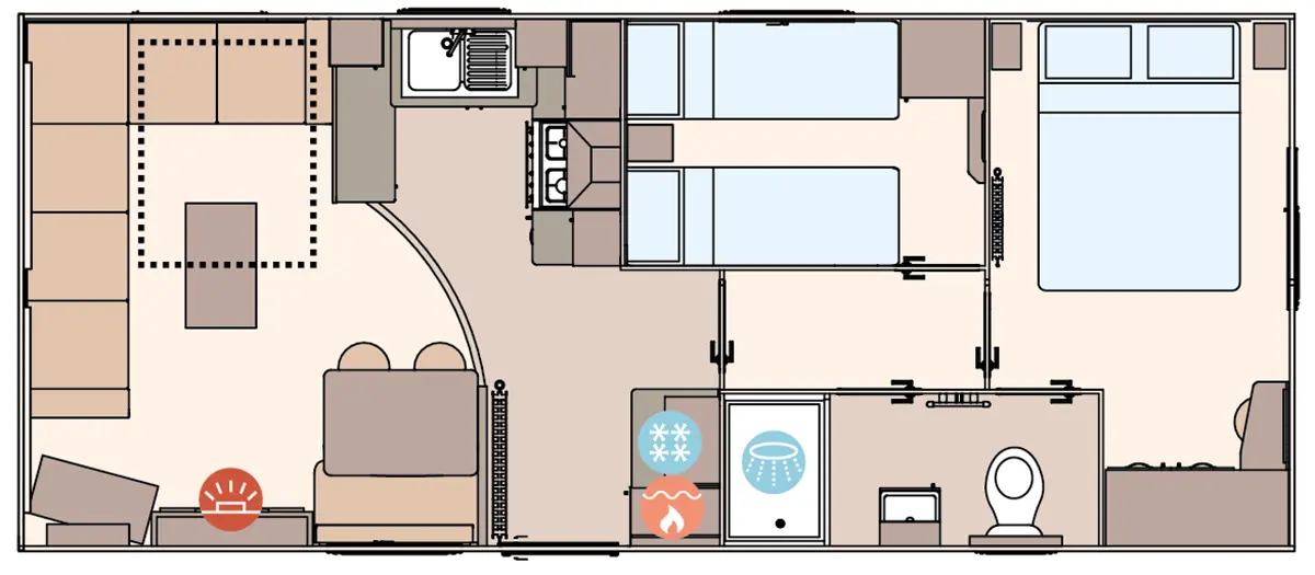 The Keswick 2027 28ft x 12ft x 2 Bedroom  floorplan