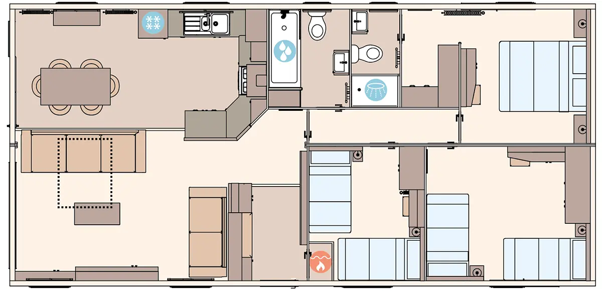 The Kielder 2027 41ft x 20ft x 3 Bedroom floorplan