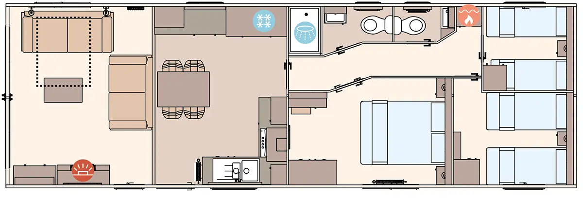 The Portofino Residential 40ft x 13ft x 3 Bedroom  floorplan