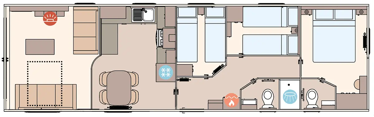 The St David 2027 40ft x 12ft x 3 Bedroom floorplan