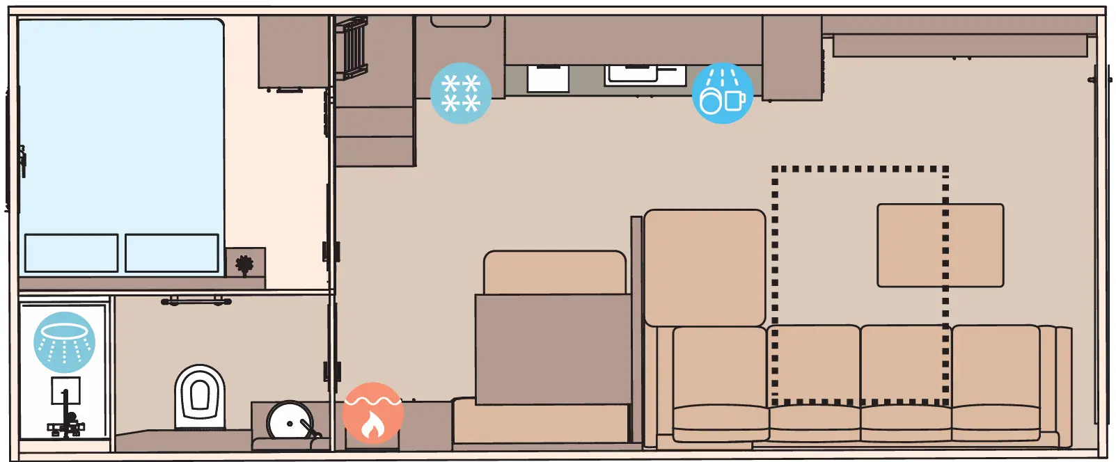 The Getaway The Getaway 32 x 13 2 Bedroom floorplan